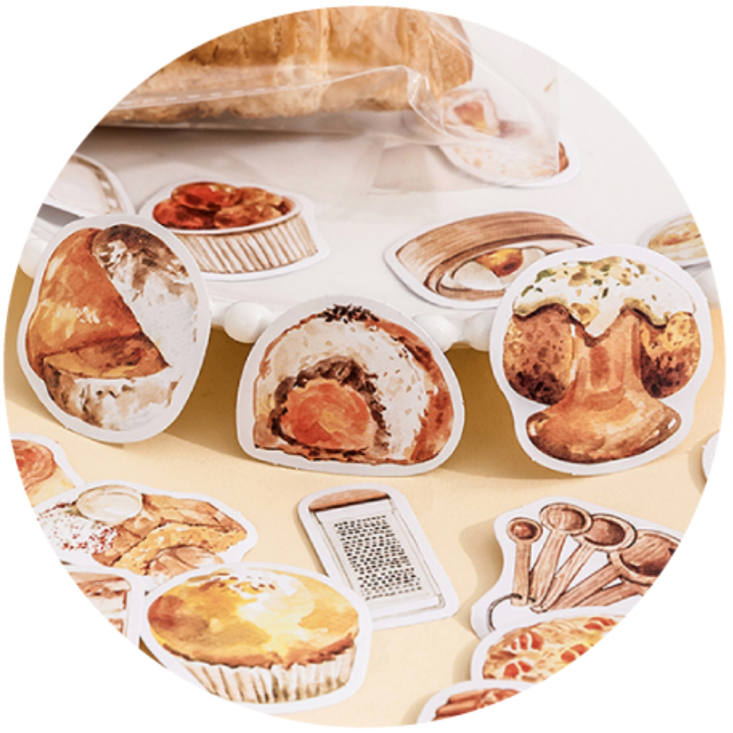 Retro Home Baking - Self Adhesive Sticker Box