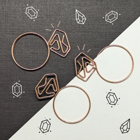 Rose Gold Metal Paper Clip - Ring - Single Paperclip