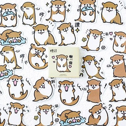 Cute Otters - Self Adhesive Sticker Box