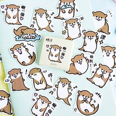 Cute Otters - Self Adhesive Sticker Box