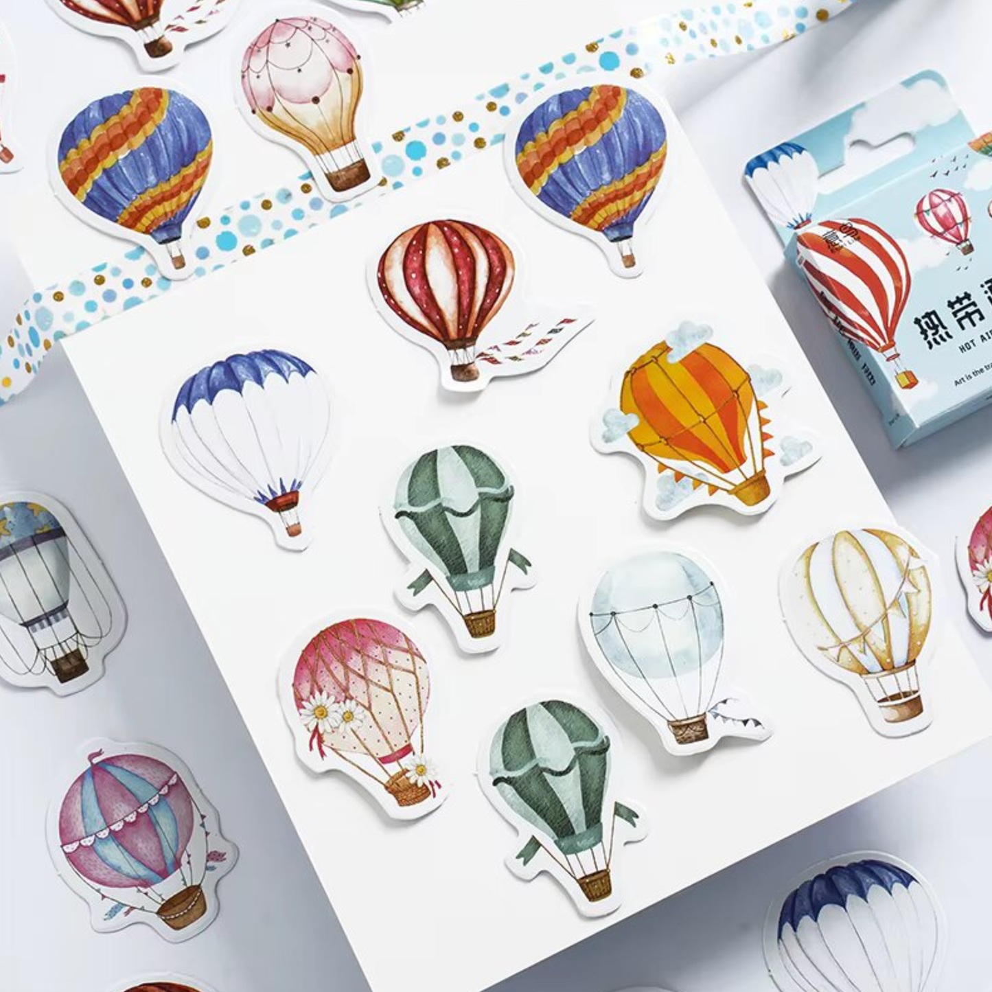 Hot Air Balloons - Self Adhesive Sticker Box