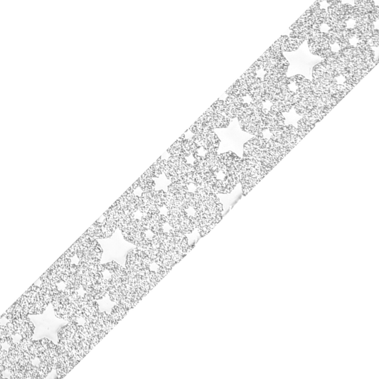 Silver Star Glitter - Washi Tape