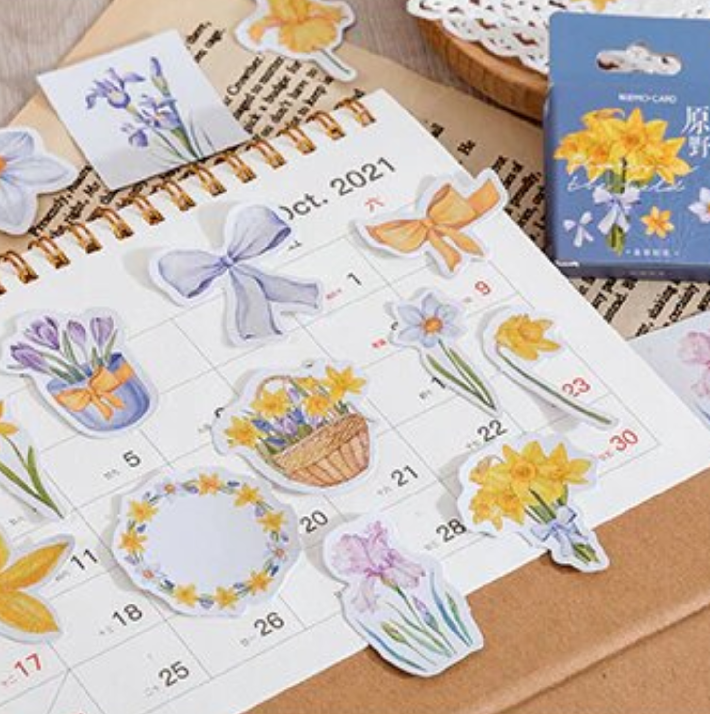 Spring Flowers - Self Adhesive Sticker Box