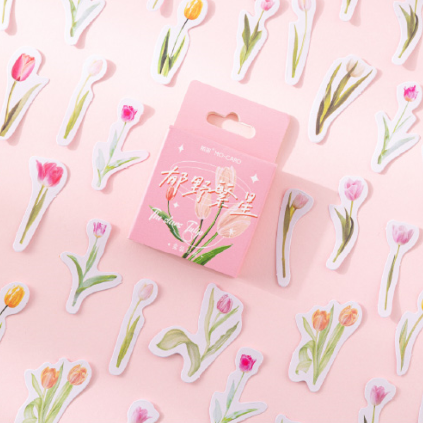 Spring Tulips - Self Adhesive Sticker Box