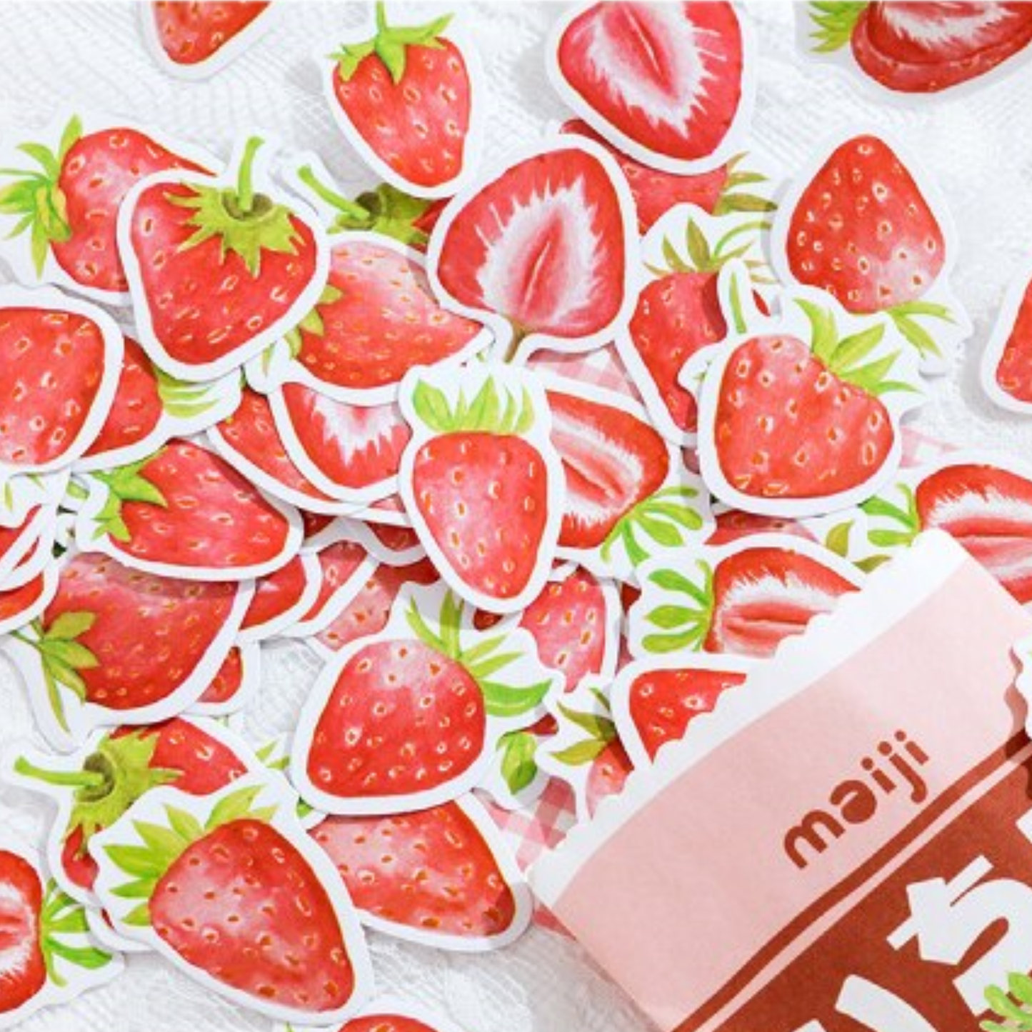 Strawberry - Self Adhesive Sticker Box