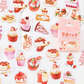 Strawberry Tea Time - Self Adhesive Sticker Box