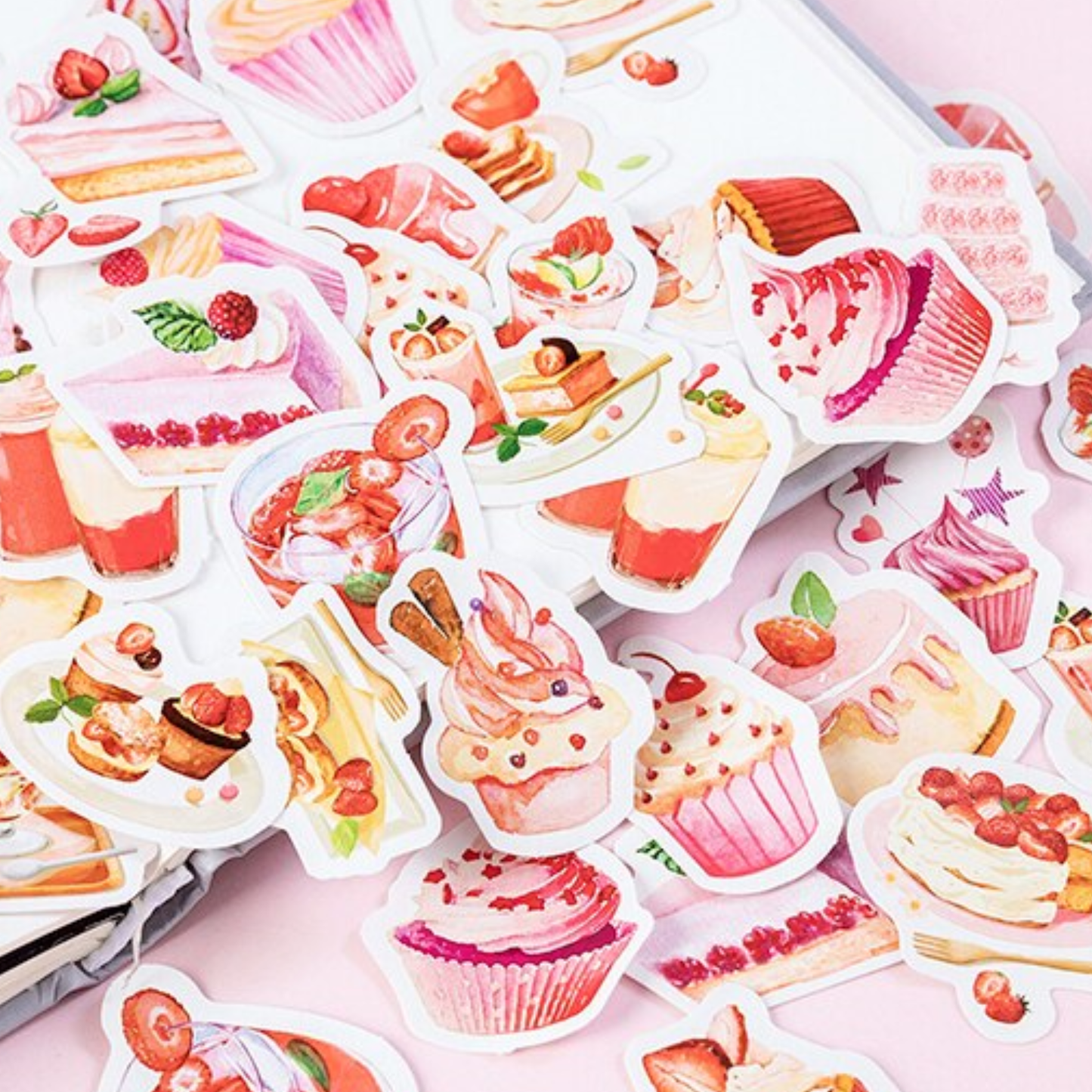 Strawberry Tea Time - Self Adhesive Sticker Box