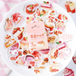 Strawberry Tea Time - Self Adhesive Sticker Box