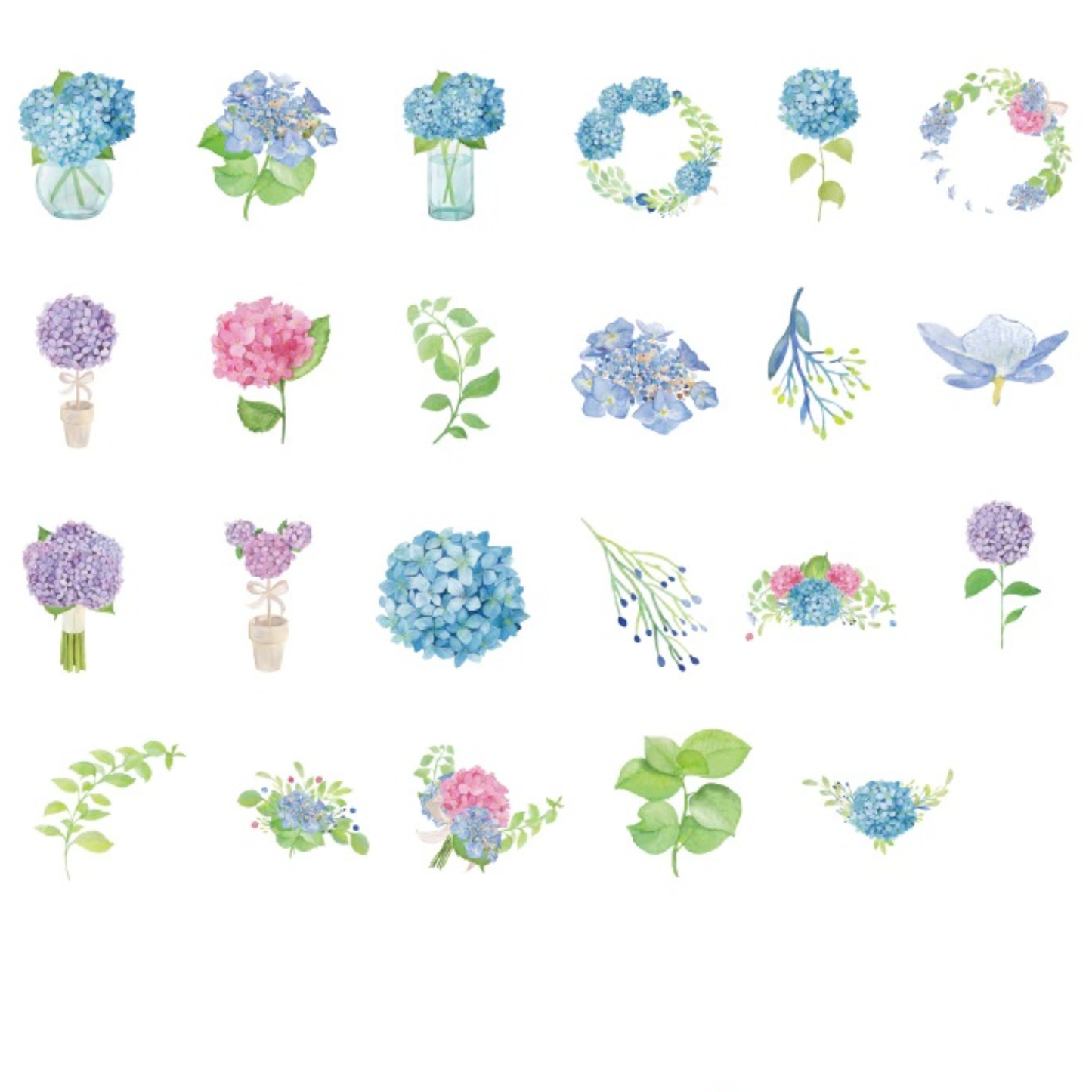 Summer Hydrangea - Self Adhesive Sticker Box