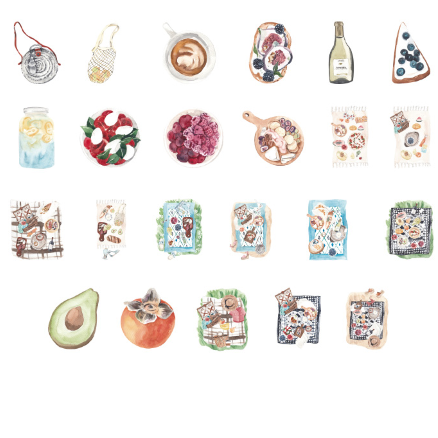 Summer Picnic - Self Adhesive Sticker Box