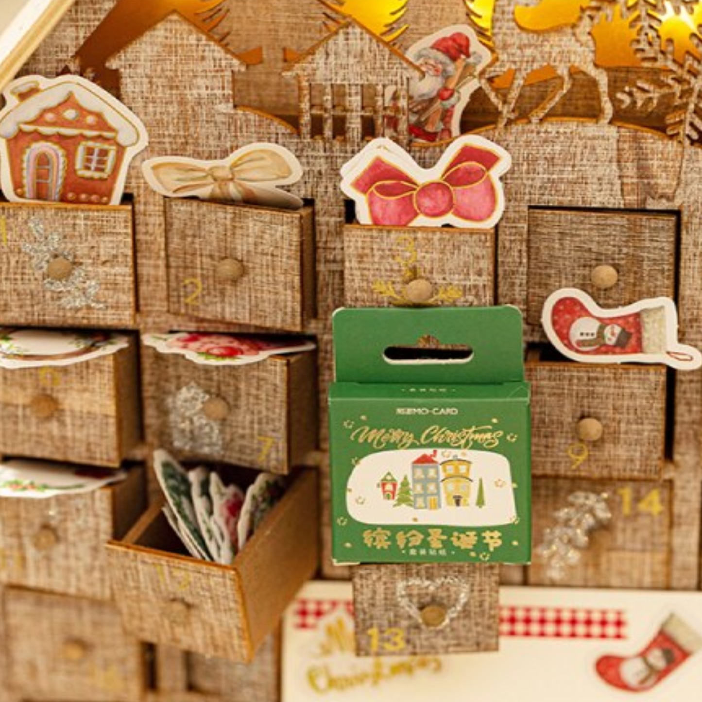 Traditional Christmas - Self Adhesive Sticker Box