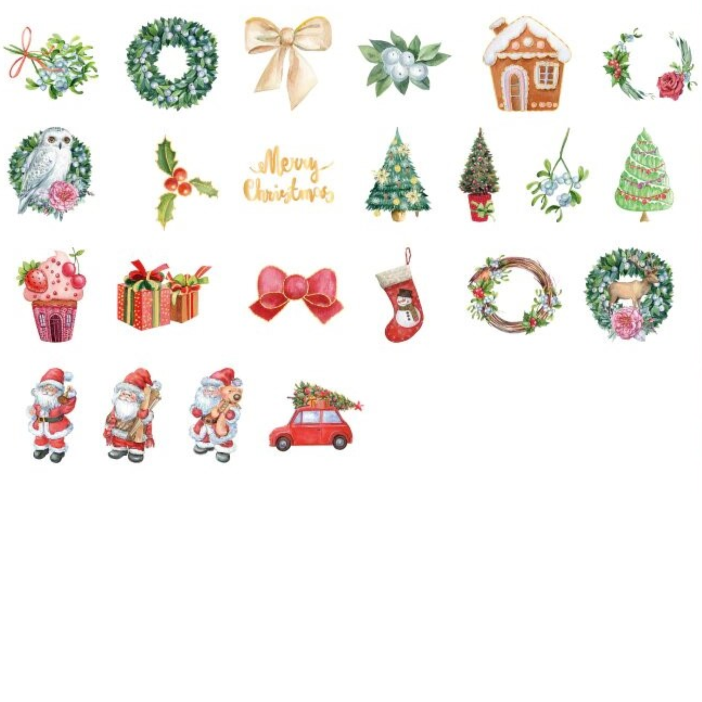 Traditional Christmas - Self Adhesive Sticker Box