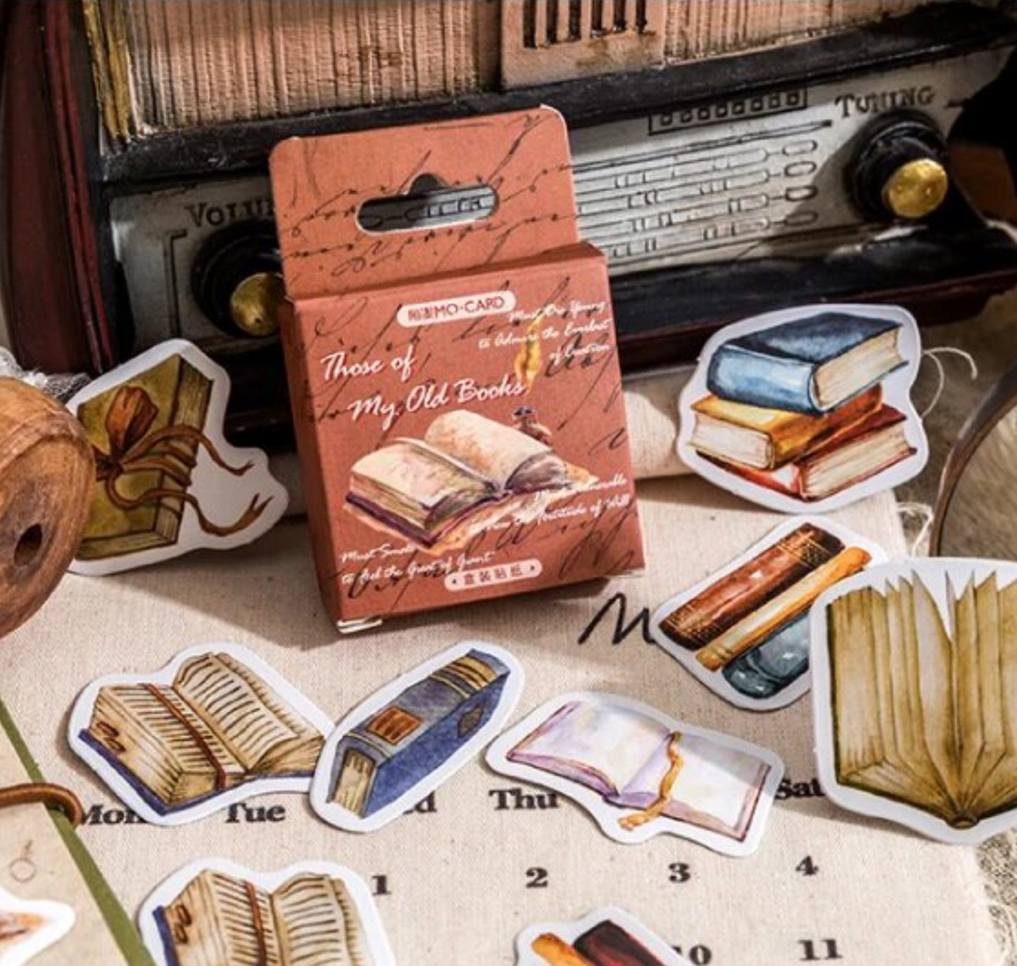 Vintage Library - Self Adhesive Sticker Box