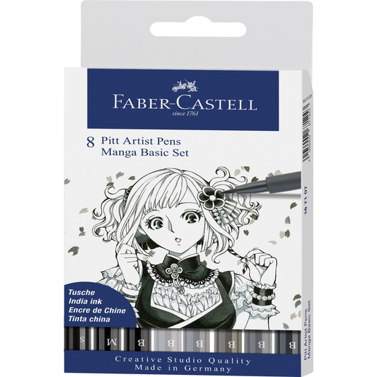 Faber-Castell Pitt Artist Pen Wallet – Set Of 8 – Manga