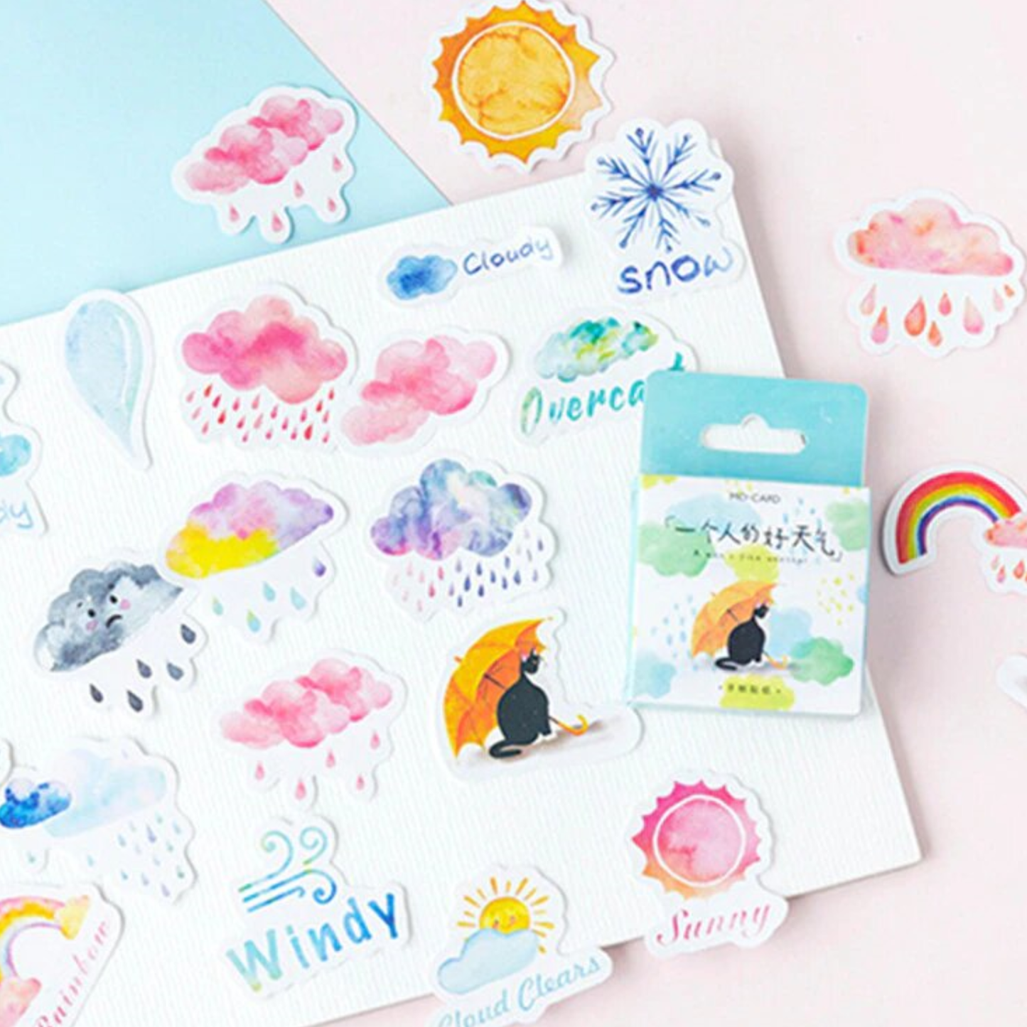 Weather Cartoons - Self Adhesive Sticker Box