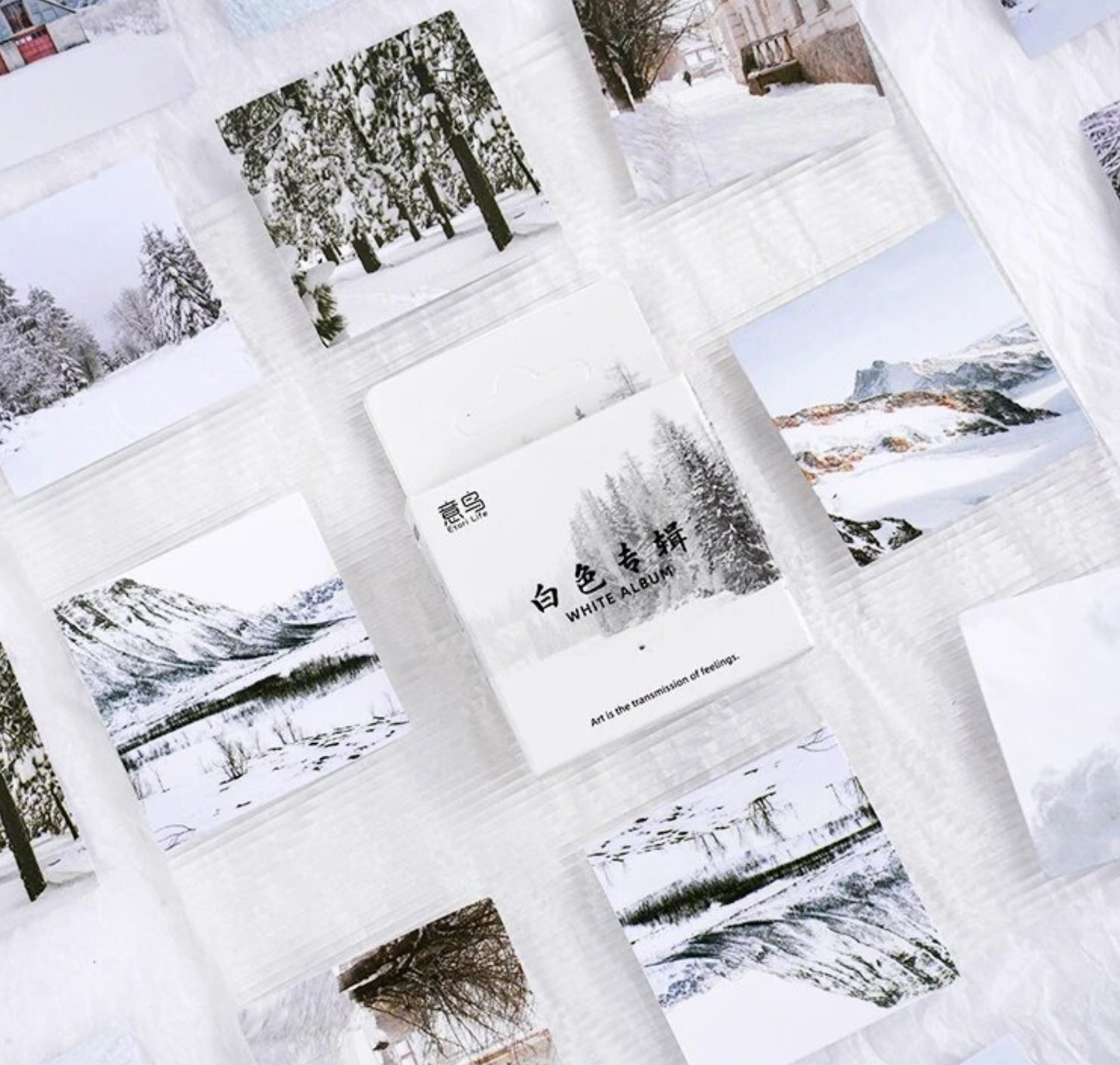 White Snow Scenes - Self Adhesive Sticker Box